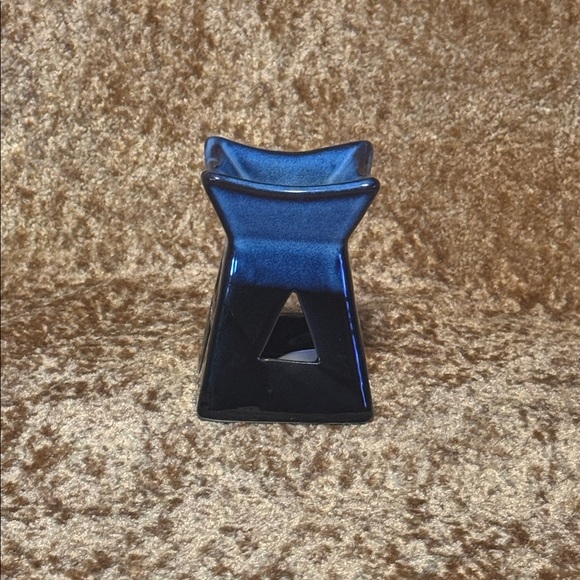 Porcelain Oil Burner Black Blue & Brown W/ 1 Tealight & Small Starter Oil Ocean - Picture 6 of 12